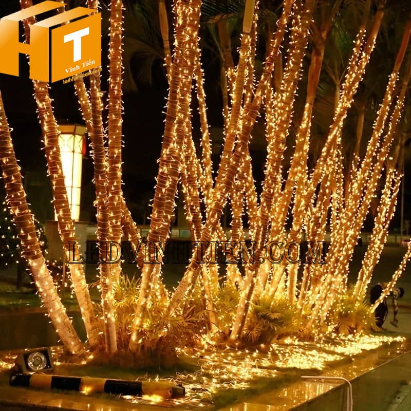 Dây đèn led trang trí ngoài trời, đủ màu, chớp nháy 100m