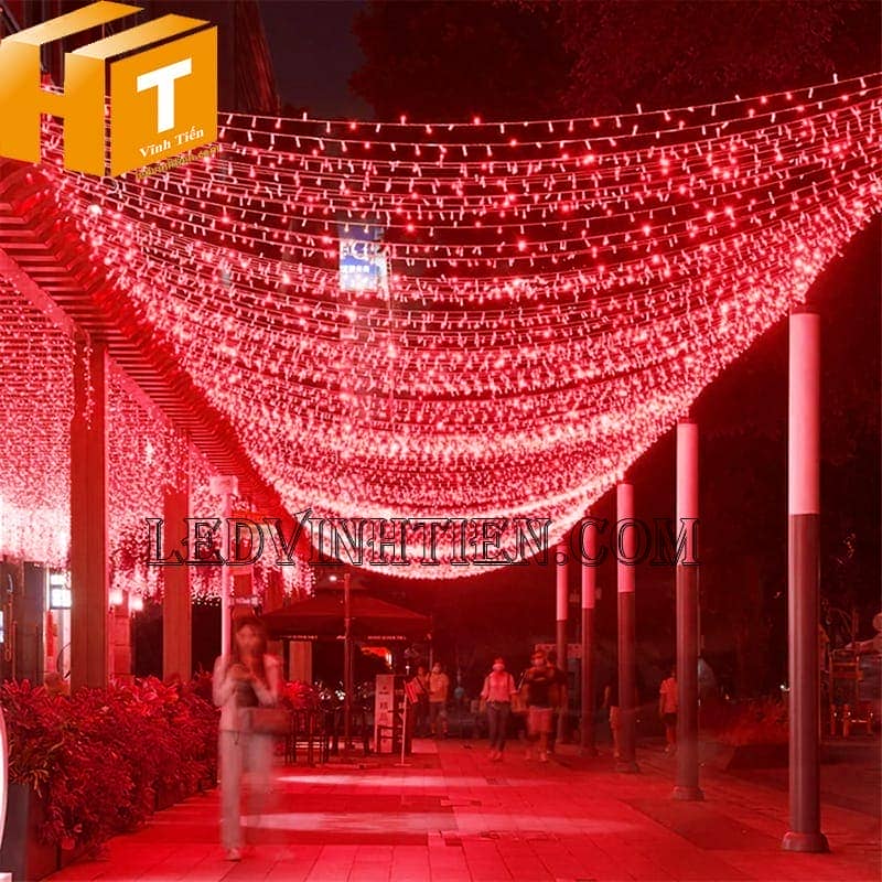 Đèn led dây trang trí giáng sinh màu đỏ, siếu sáng, 100m