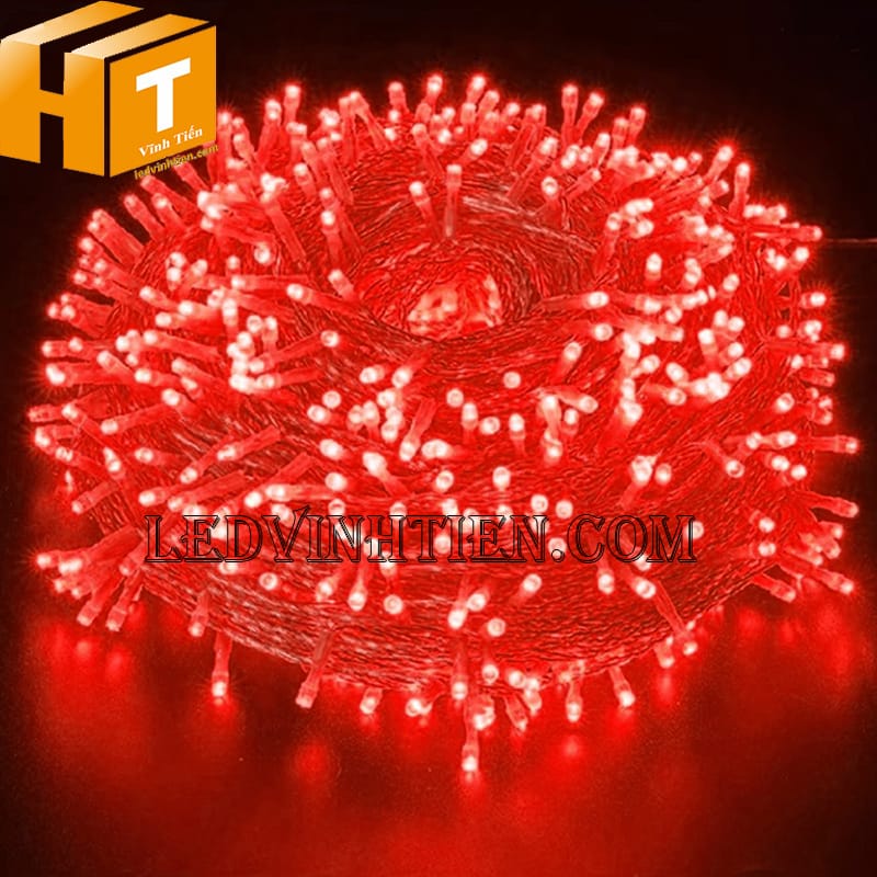 Đèn led trang trí noel ngoài trời, màu đỏ, cuộn dài 100m