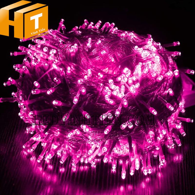 Đèn led dây trang trí noel màu hồng 100m