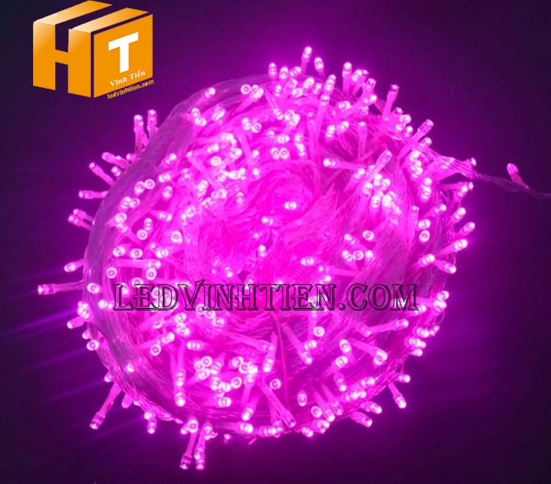 Dây đèn led trang trí noel màu hồng, 100m