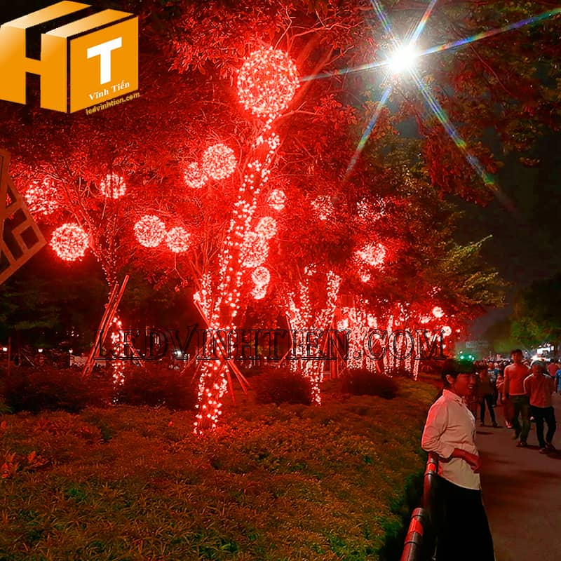 Đèn led dây trang trí noel không chớp màu đỏ, 10m