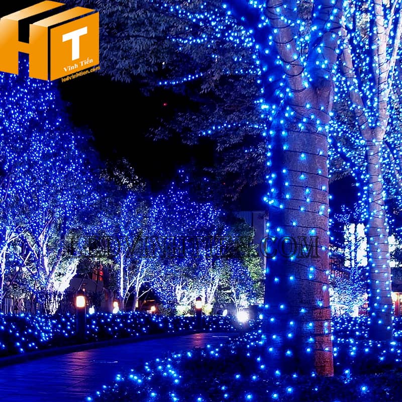 Đèn led dây trang trí noel chống nước, cuộn 10m, có chớp nháy