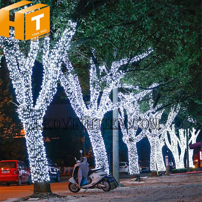 Đèn led dây trang trí noel ánh sáng trắng, cuộn 10m