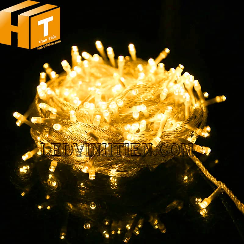 Đèn led trang trí noel màu vàng đậm, 10m