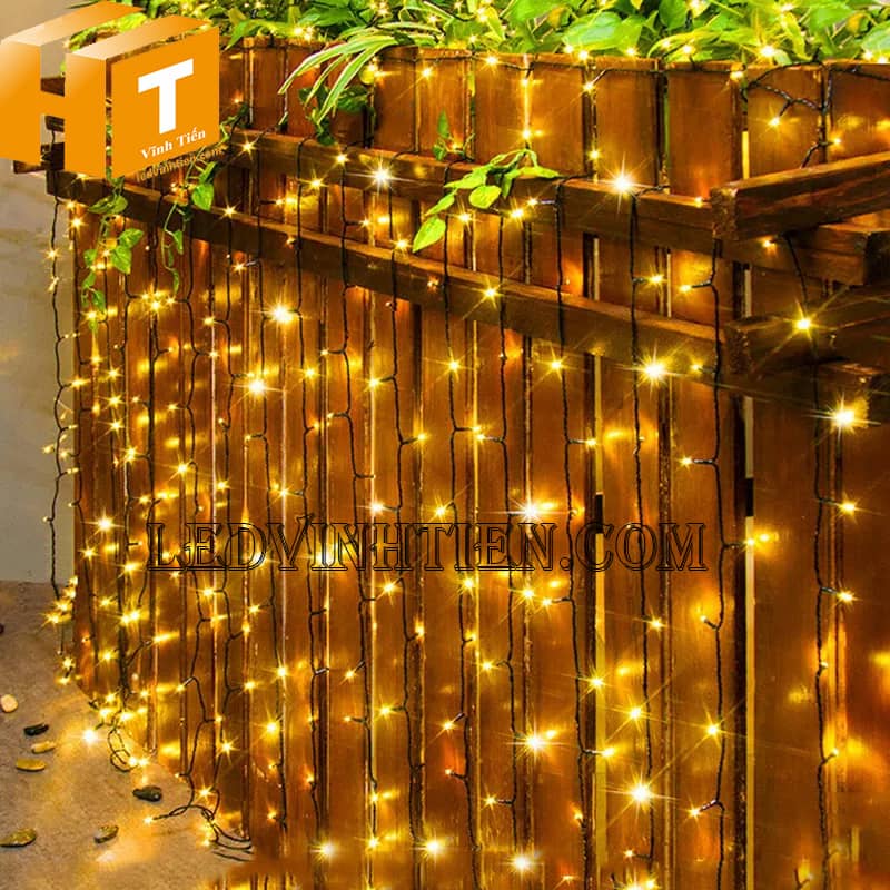 Đèn led trang trí noel ngoài trời, màu vàng đậm, 10m