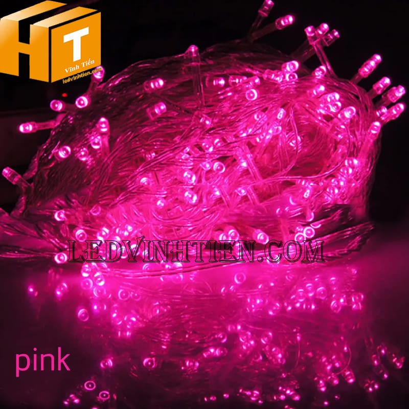 Dây đèn led trang trí noel màu hồng, 220V, 10m
