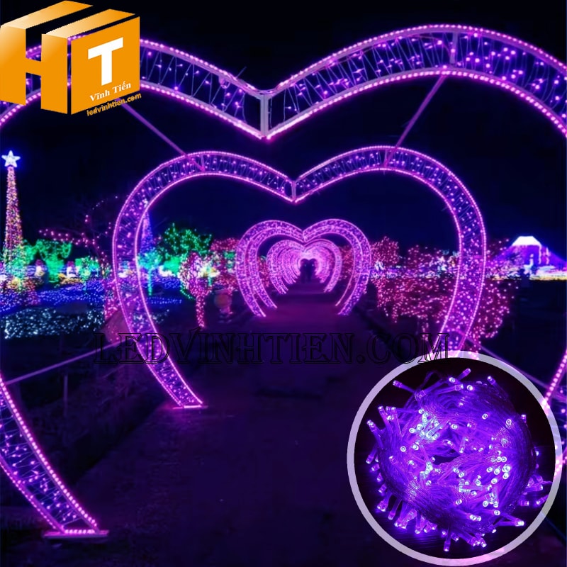 Dây đèn led trang trí noel màu tím