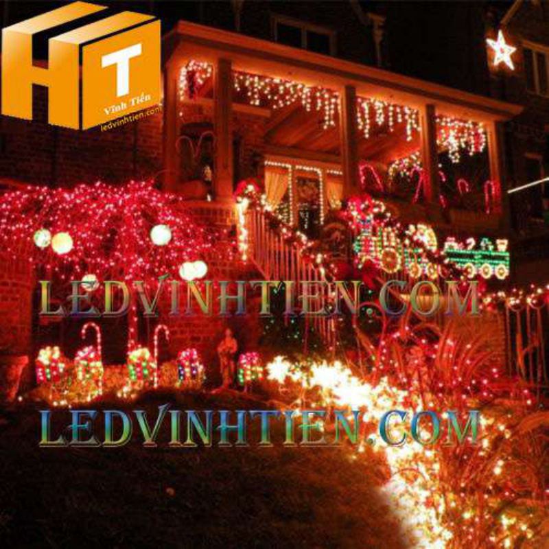 Dây đèn led trang trí ngoài trời, không chớp, 7m, màu đỏ