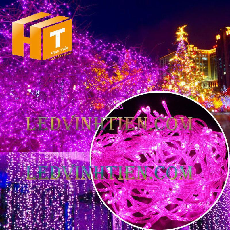 Đèn led trang trí màu hồng 7m không chớp giá rẻ
