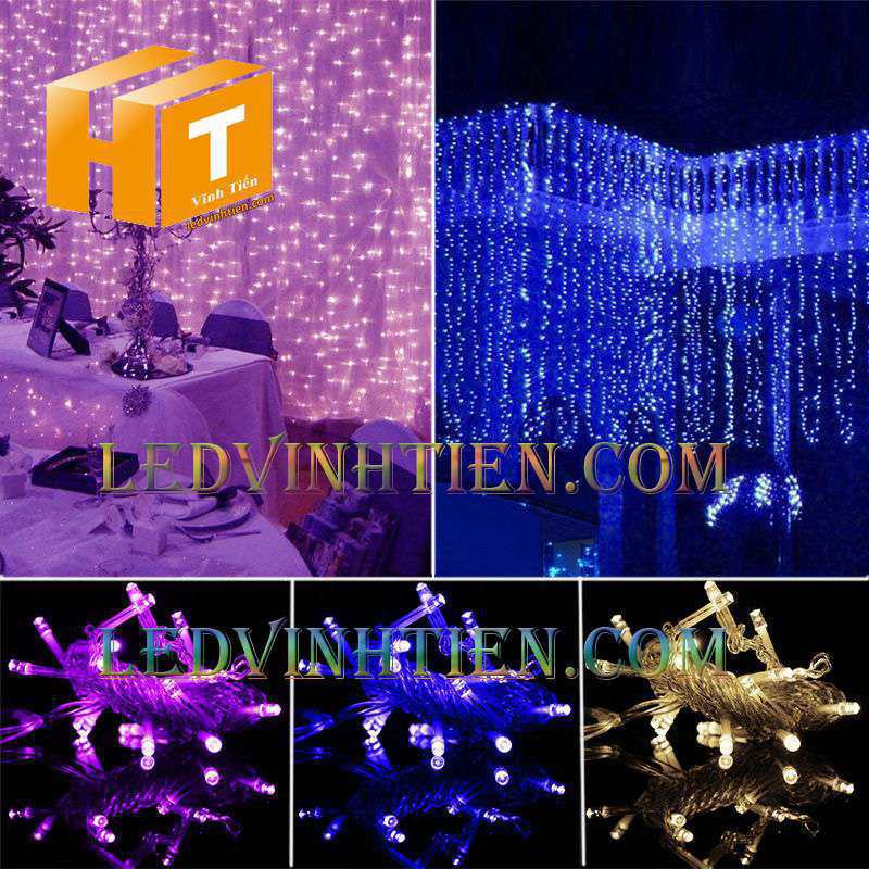 Đèn led trang trí noel ngoài trời, 7m, vàng nắng