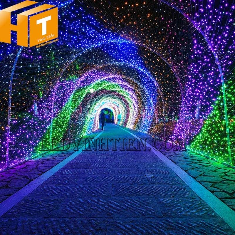 Dây đèn led trang trí giáng sinh màu xanh lá, không chớp, dài 7m