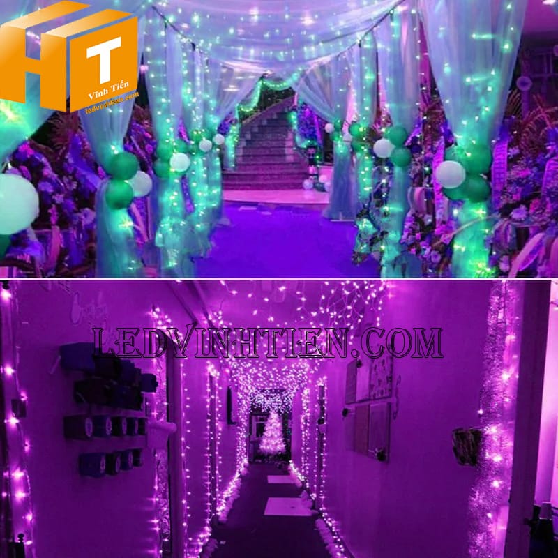 Dây đèn led trang trí noel màu tím, 8m