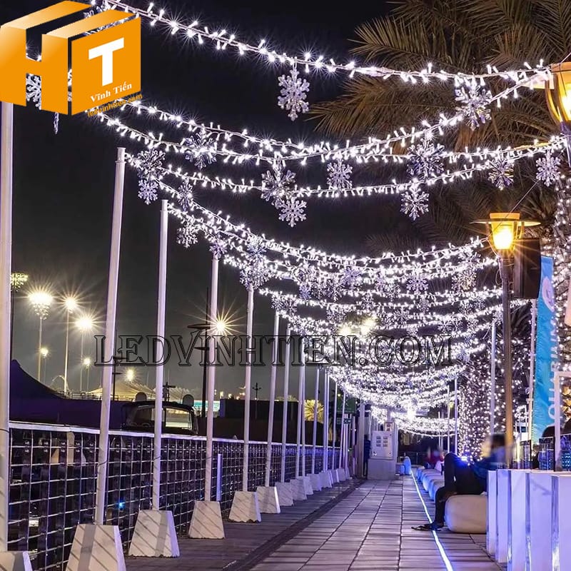 Dây đèn led trang trí noel, sợi 8m màu trắng