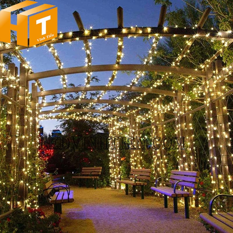 Đèn led dây trang trí noel màu vàng nắng, 220V, 8m