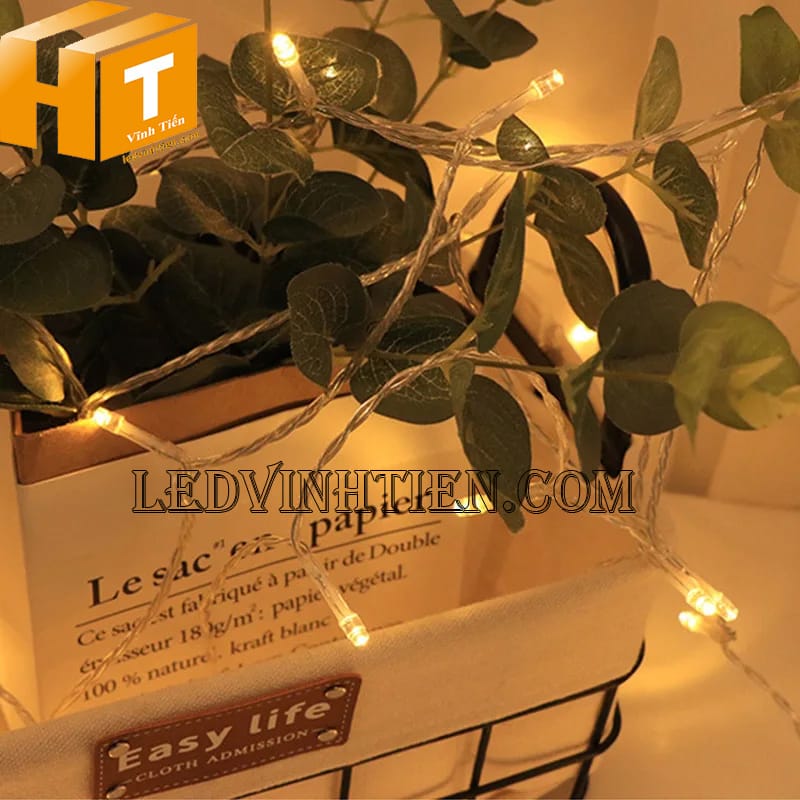 Đèn led trang trí giáng sinh 8m, màu vàng