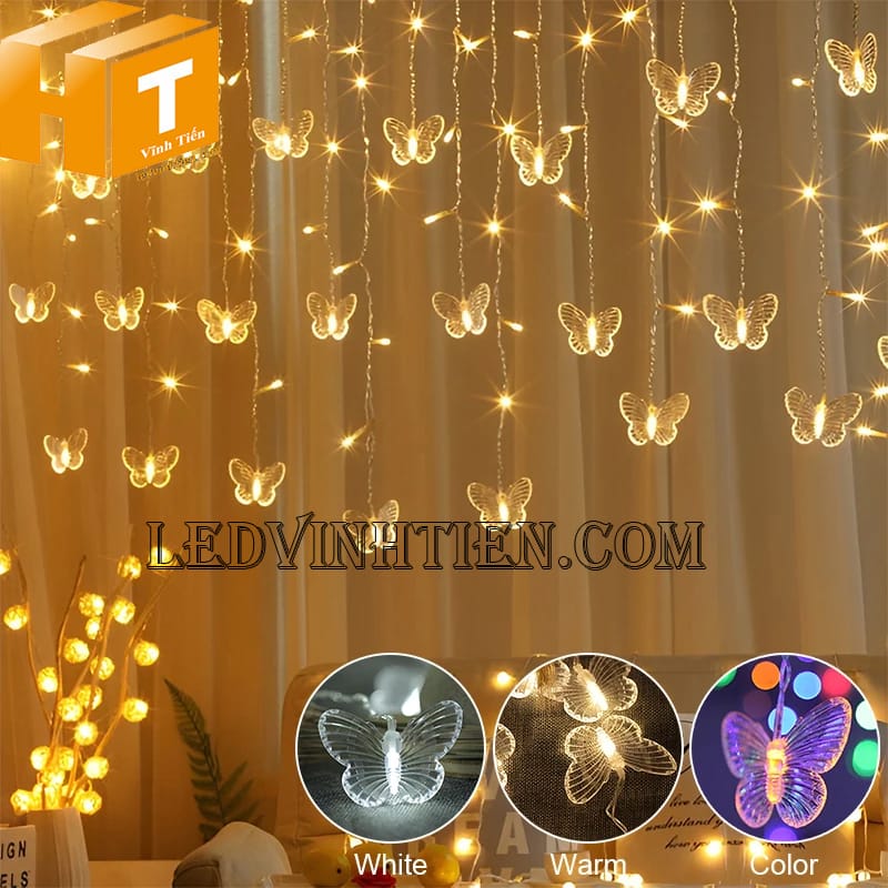 Đèn led hình con bướm ánh sáng màu vàng