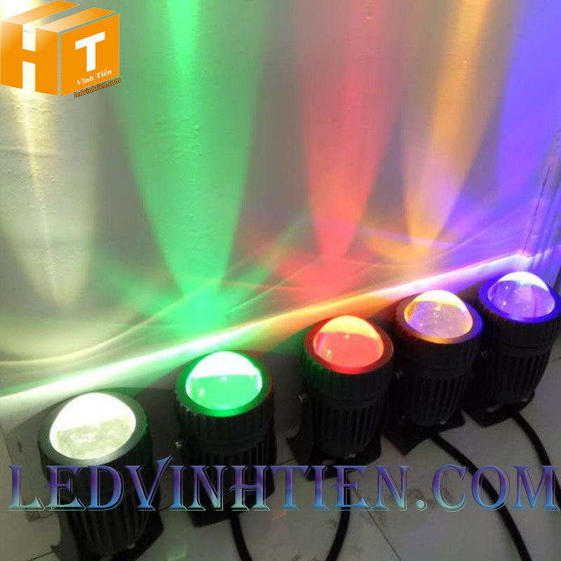 Đèn led chiếu cột 10W RGB loại tốt, giá rẻ, chất lượng, dùng ngoài trời, hiệu ledvinhtien.com