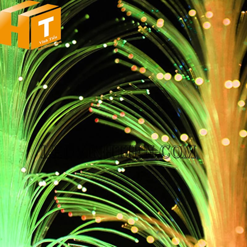 Đèn ngủ led sợi quang đổi màu hình cây thông