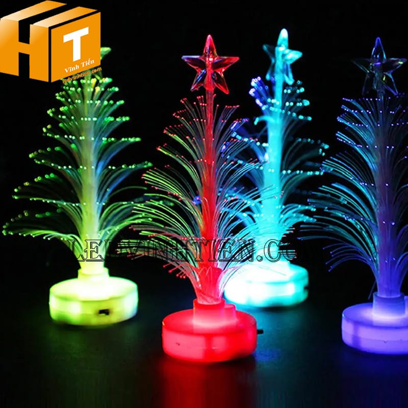 Cây thông giáng sinh sợi quang mini tự động thay đổi màu