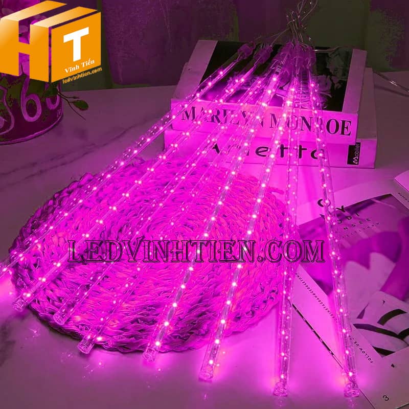 Đèn led dây sao băng màu hồng