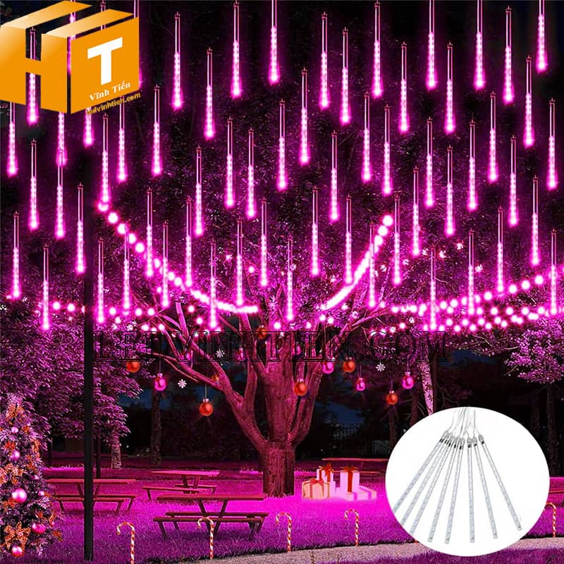 Đèn led sao băng 80cm màu hồng