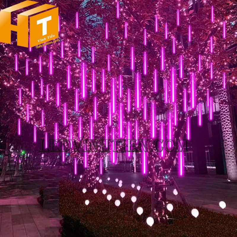 Đèn led sao băng ngoài trời ánh sáng hồng