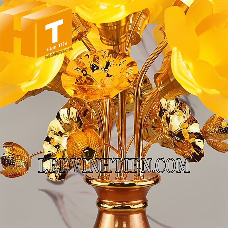 Cành đèn led hoa sen 9 bông