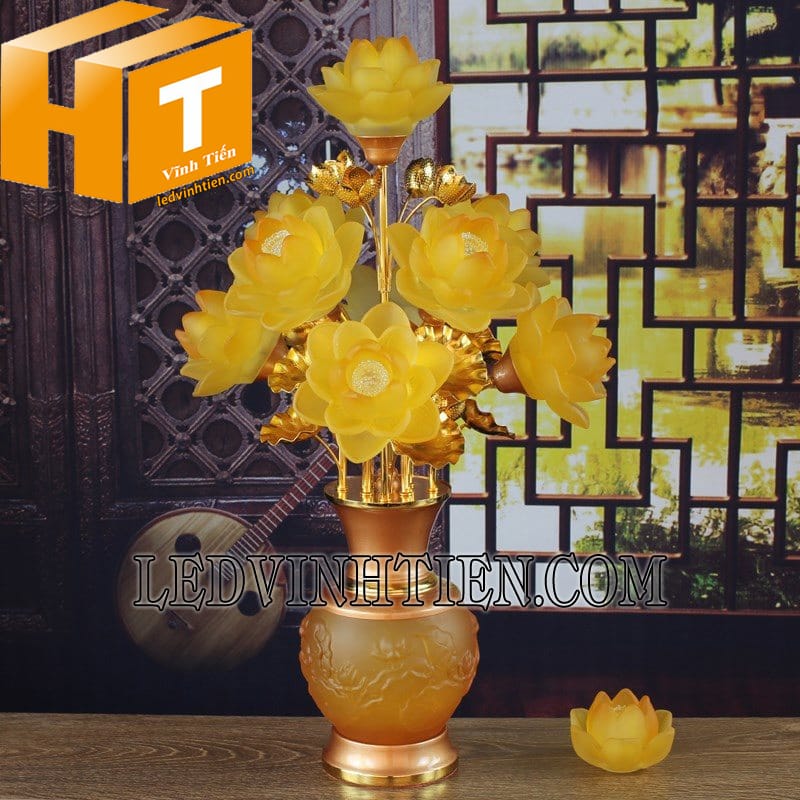 Đèn bình hoa sen 9 bông loại tốt
