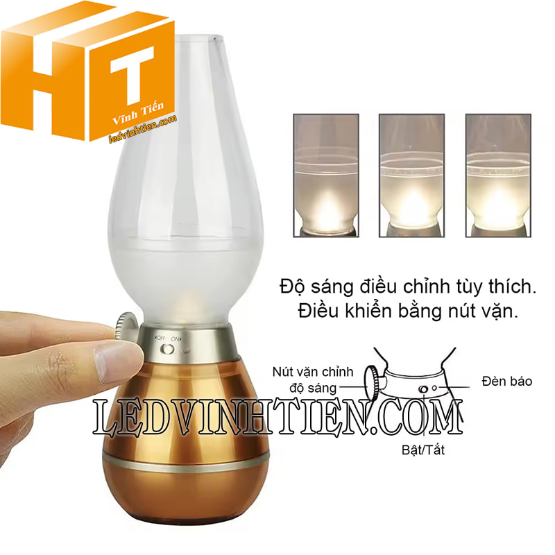 Đèn dầu led thổi bật tắt