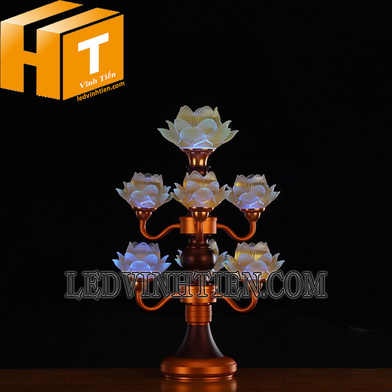 Cây đèn hoa sen 7 bông đủ màu