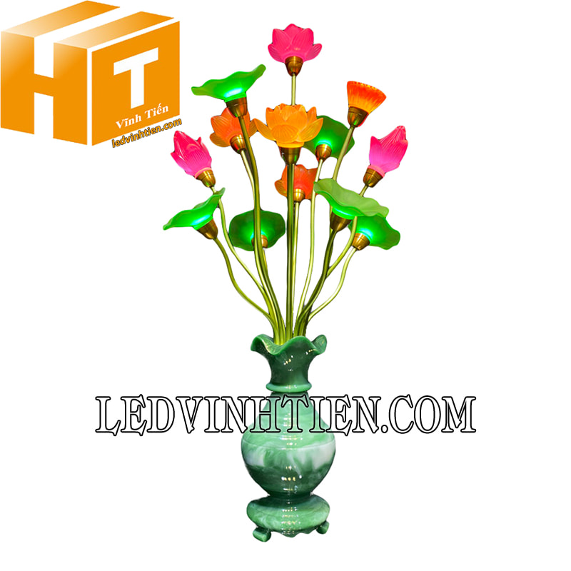 Đèn hoa sen 7 bông bình ngọc