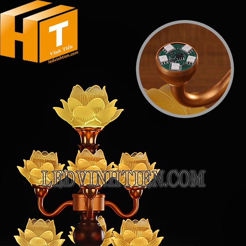 Đèn hoa sen 7 bông lưu ly siêu sáng