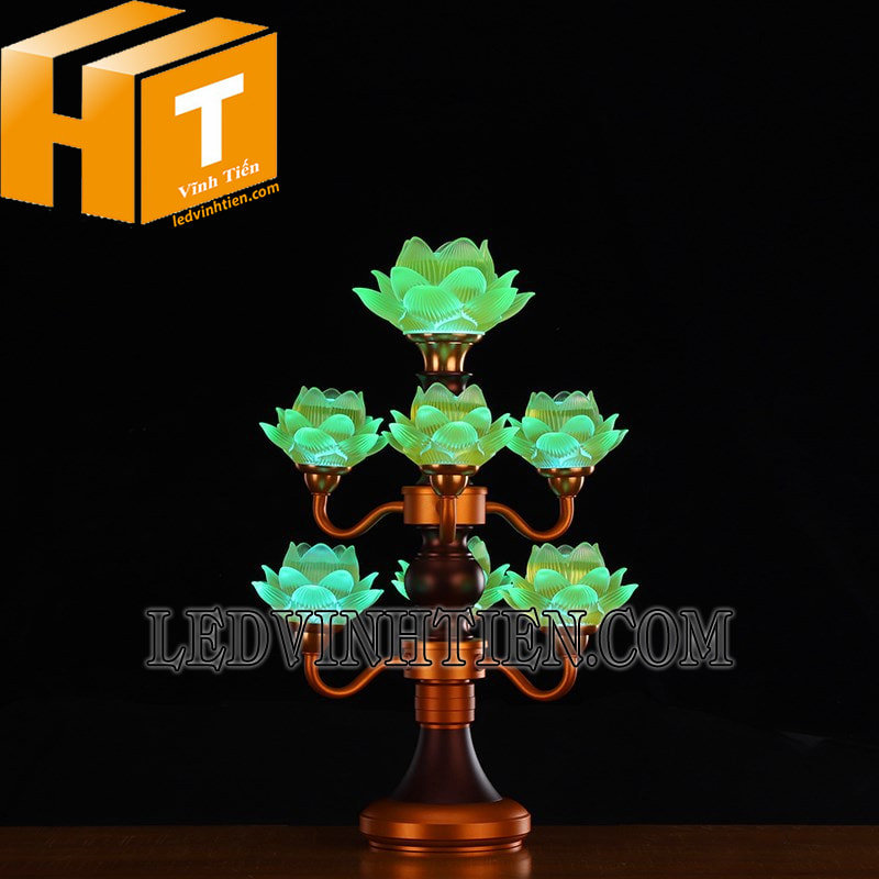 Đèn led hoa sen đủ màu 7 bông