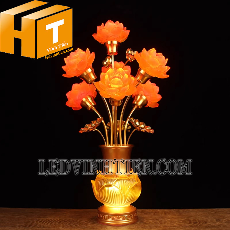 Cây đèn hoa sen 7 bông màu vàng giá rẻ