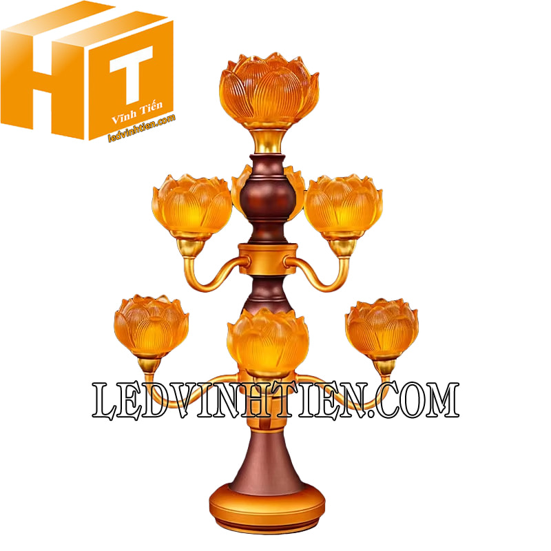 Đèn hoa sen lưu ly 7 bông loại tốt