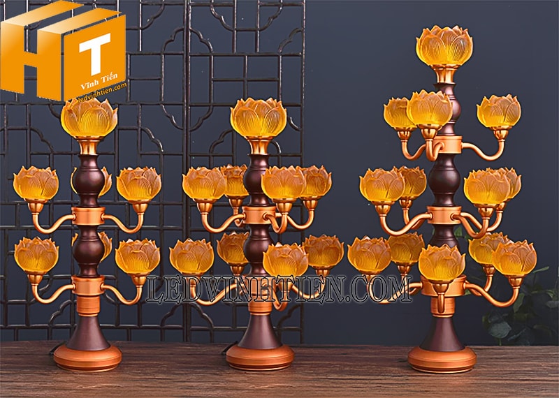 Đèn led hoa sen màu vàng