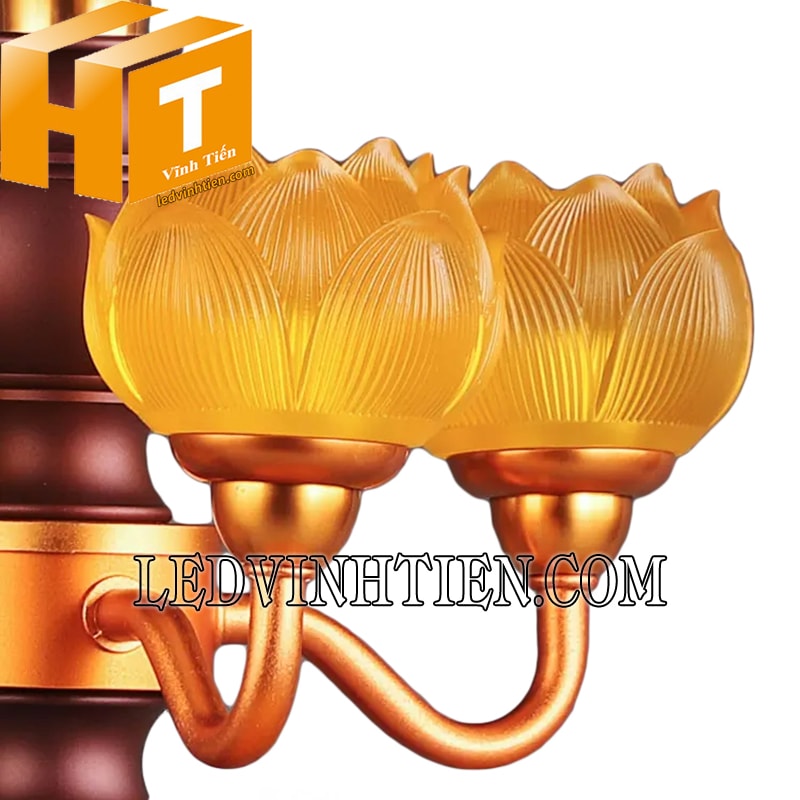 Đèn led hoa sen lưu ly