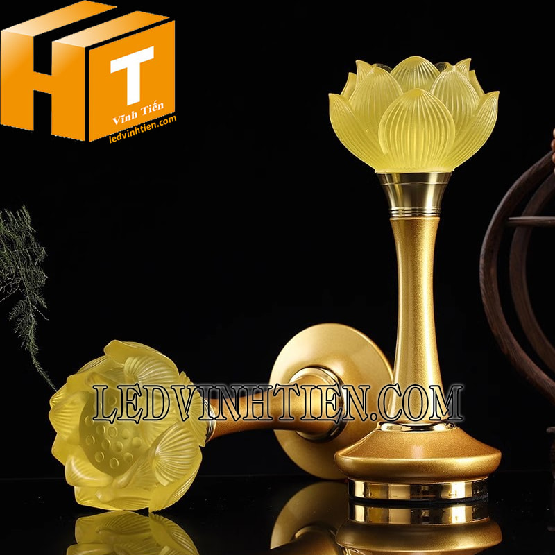 Đèn hoa sen led màu vàng