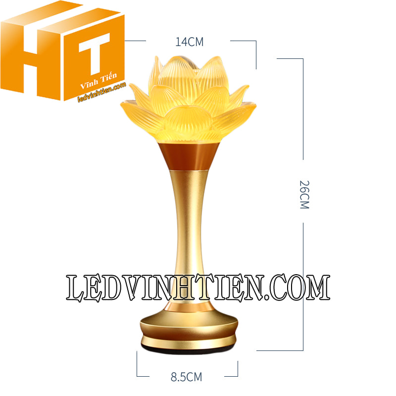 Đèn hoa sen 1 bông màu vàng