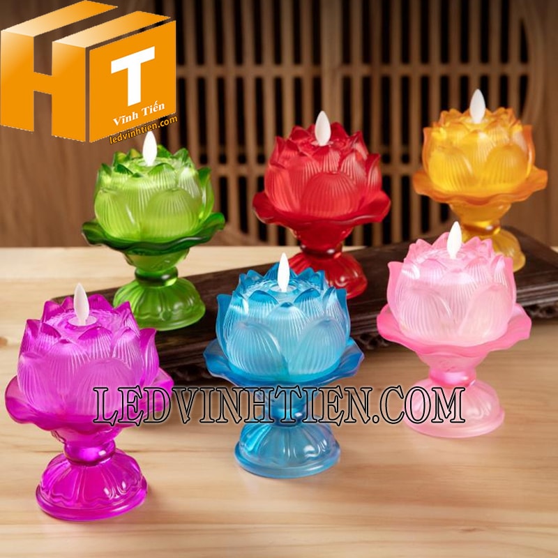 Đèn hoa sen điện tử thủy tinh