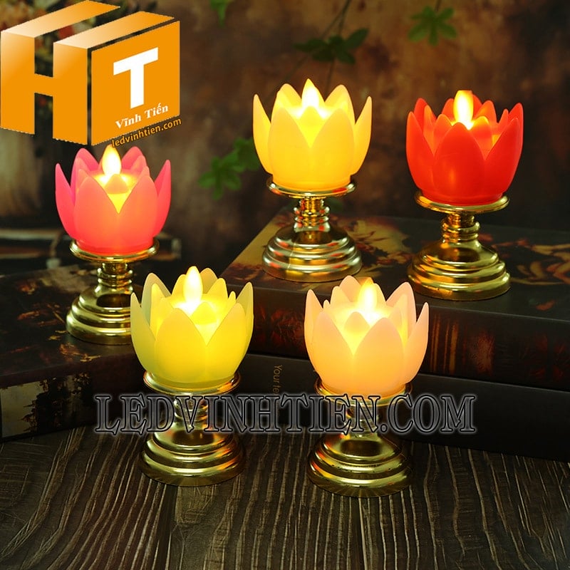 Led ngọn nến hình hoa sen loại tốt