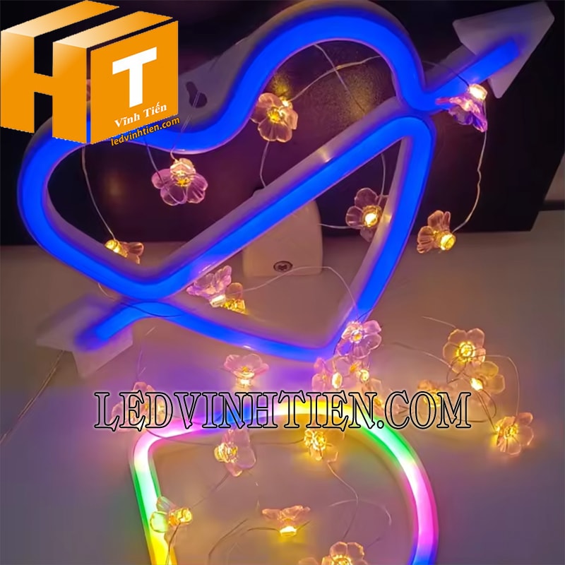 Dây đèn led hoa anh đào 2 mét dùng pin