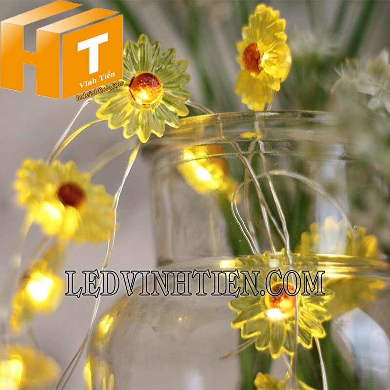 Dây đèn led hình hoa cúc vàng