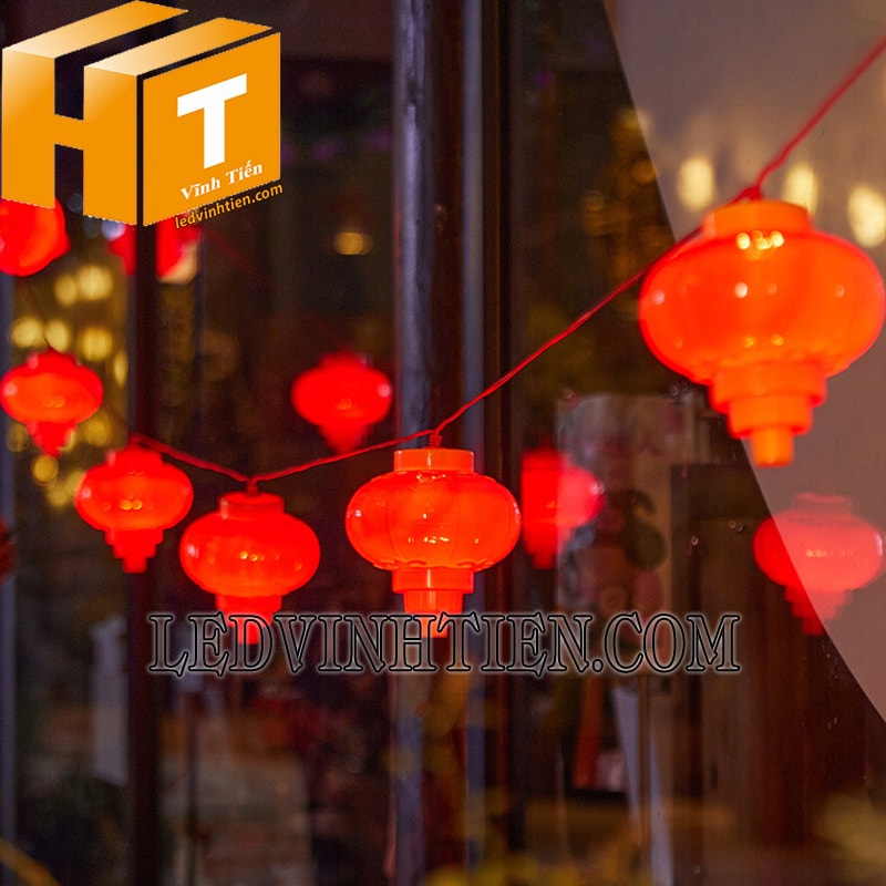 Dây led đèn lồng đỏ 5m 10 bóng