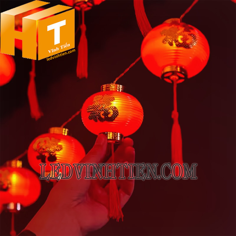 Led dây đèn lồng đỏ 16 bóng 5 mét