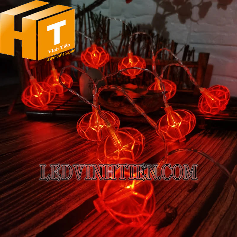 Dây led đèn lồng màu đỏ 5 mét