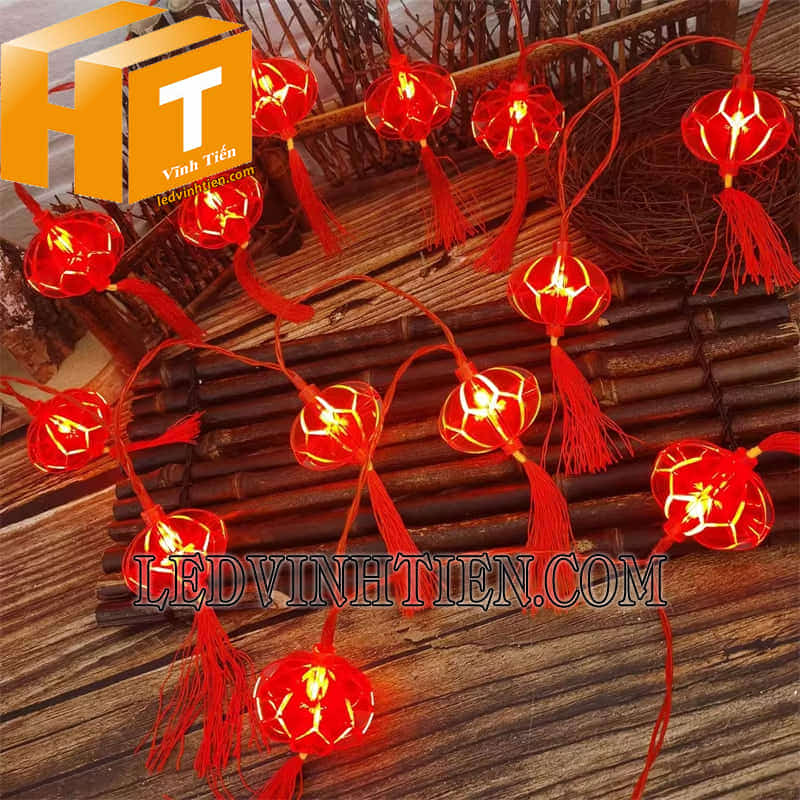 Dây led đèn lồng màu đỏ