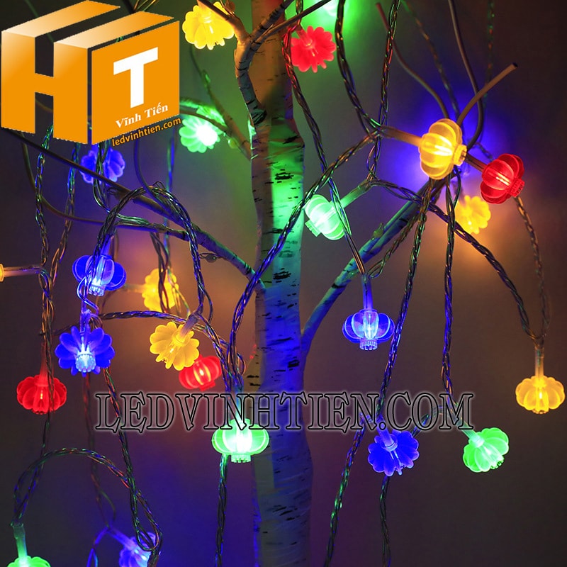 Dây led đèn lồng trang trí thả treo cây