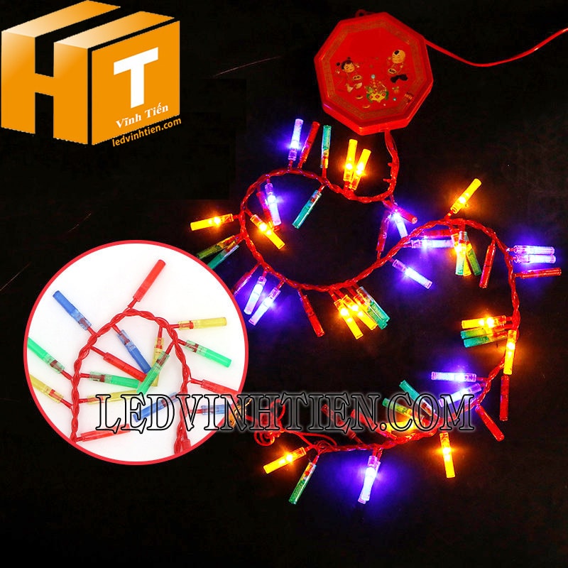 Dây đèn led pháo tép đủ màu có âm thanh